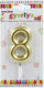 Birthday Candle Cake Number 8 Metallic Gold
