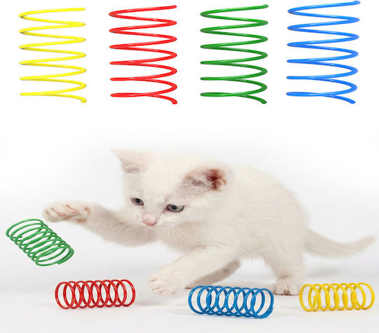 Femmit Multicolored Plastic Spiral Cat Toys Springs 8 Pieces Bpa Free