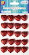 Red Glitter Styrofoam Hearts Valentine's Day Diy Decoration 2cm 20pcs