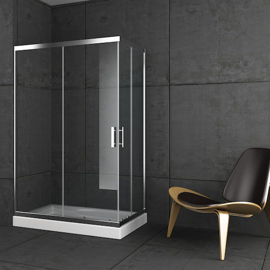Orabella Stardust Easy Fix Shower Cabin with Sliding Door 80x110cm Clear Glass Chrome