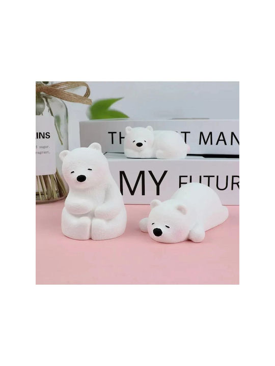 Stewehome Set of Three Decorative Polar Bear Figures White Concrete