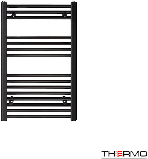 Thermo Black Bathroom Towel Rail 400x800