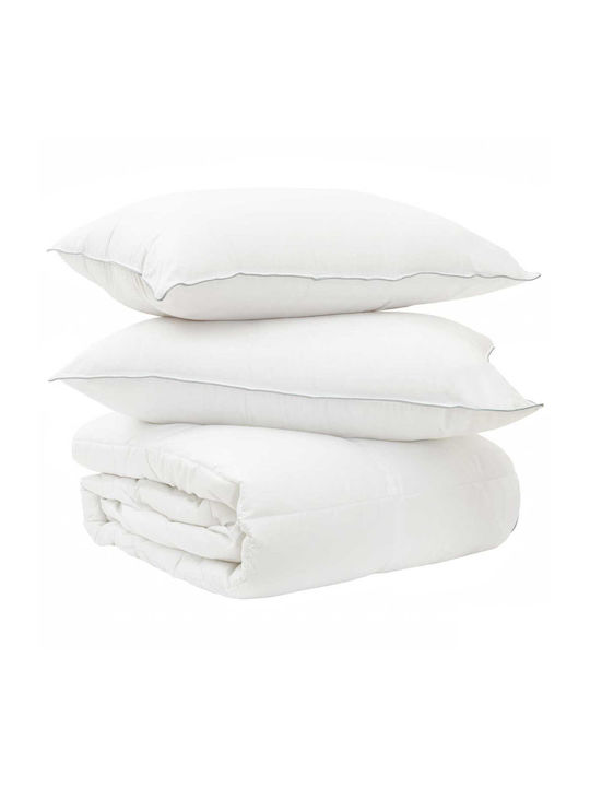 vidaXL Set Quilt Super King 240x260cm White 2 P...