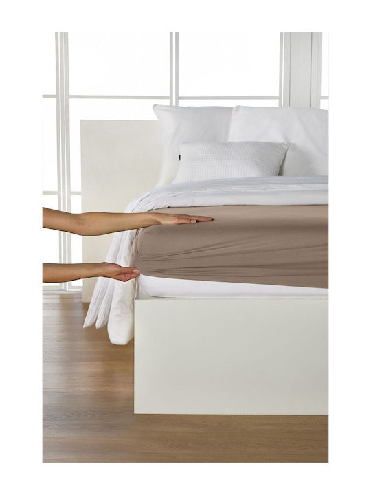 Living Home Σεντόνι King Size με Λάστιχο 200x200εκ. Schlamm