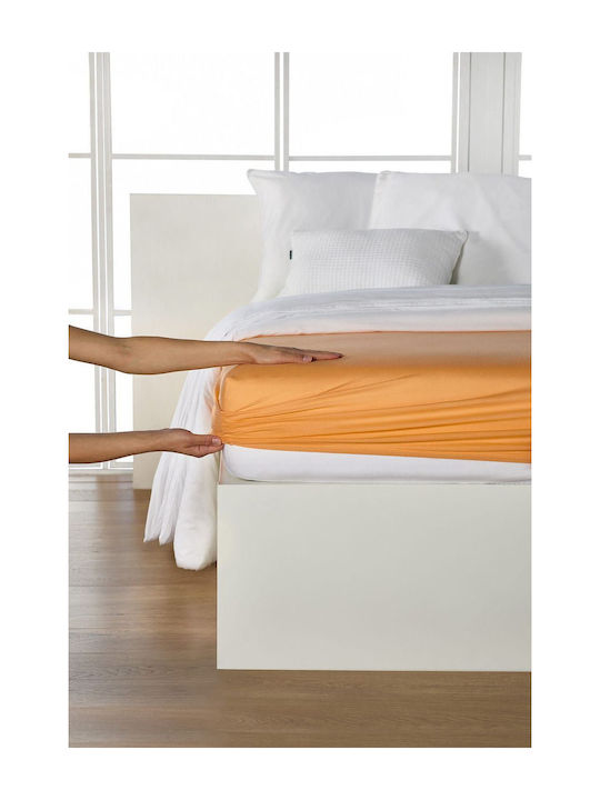 Living Home Single Bed Sheet With Rubber Hugger 100x200cm Pfirsich