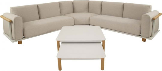 Outdoor Living Room Set 2 Pieces Beige with Pillows Outdoor Living Room Set 2 Pieces Beige with Pillows