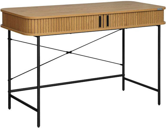 Wooden Console with Mirror Black L120xW48xH76cm