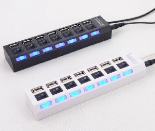 Πολύπριζο 7 Θέσεων με USB-A και Διακόπτη