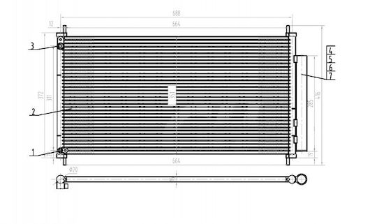 Hart Radiator Air Condition Auto pentru Honda Civic