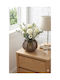 SteweHome Decorative Brown Wooden Vase 10xH11cm