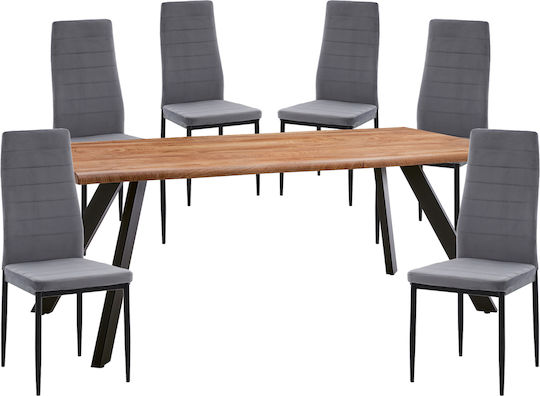 Esszimmermöbel-Set mit 6 Stücken 200x100cm