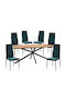 Dining Room Set with 6 Chairs 180x80cm