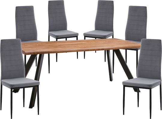 Esszimmermöbel-Set Mit 6 Stücken 180x90cm