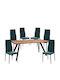 Dining Room Set with 6 Chairs 160x90cm
