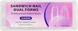 Sandwich Nagelformen Doppelte Formulare Transparent Mandelform 240Stücke
