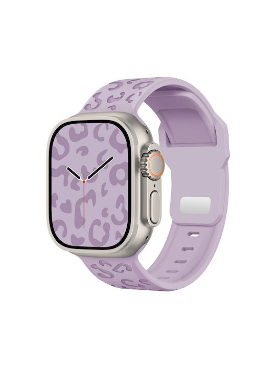 Wearable Strap Embossing Series Silicone Leopard Texture Violet Apple Watch 38 40 41 42mm Series 10 11