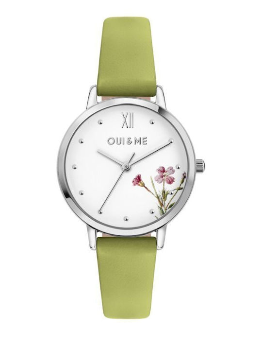 Oui & Me Women's Watch 32mm Battery with Green Rubber Strap