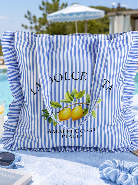 JWLS Fabric Blue Beach Bag JWLS Fabric Blue Beach Bag