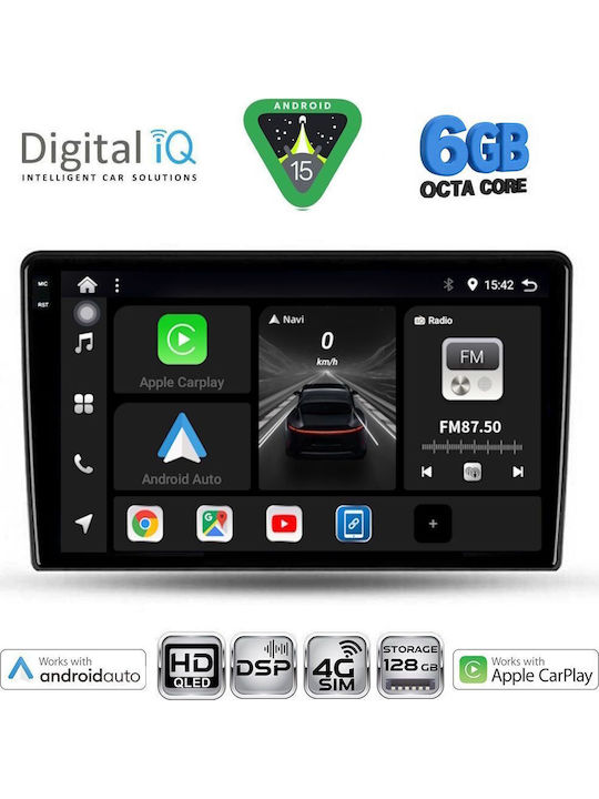 Digital IQ Car Audio System for Alfa Romeo Giulietta 2014-2020 Bluetooth USB WiFi GPS Apple CarPlay Android Auto with 9" Touch Screen