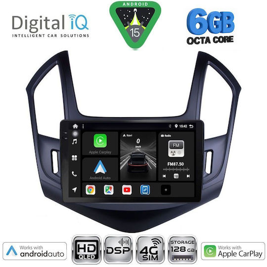 Digital IQ Car Audio System for Chevrolet Cruze 2013-2015 Bluetooth USB WiFi GPS Apple CarPlay Android Auto with 9" Touch Screen