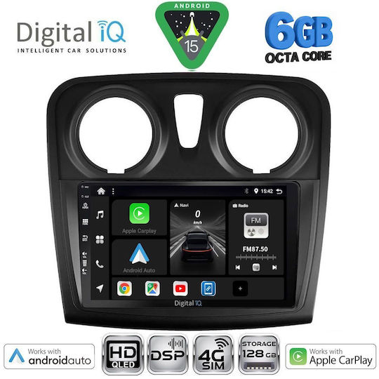Digital IQ Ηχοσύστημα Αυτοκινήτου για Dacia Logan / Sandero 2012-2019 (Bluetooth/USB/WiFi/GPS/Apple-Carplay/Android-Auto) με Οθόνη Αφής 9"