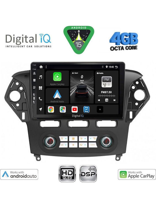 Digital IQ Car Audio System for Ford Mondeo 2011-2013 with Clima (Bluetooth/USB/WiFi/GPS/Apple CarPlay/Android Auto) with 10" Touch Screen