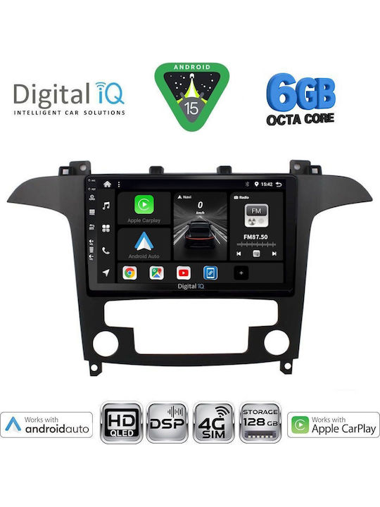 Digital IQ Car Audio System for Ford S-Max 2006-2014 with Clima (Bluetooth/USB/WiFi/GPS/Apple CarPlay/Android Auto) with 9" Touch Screen