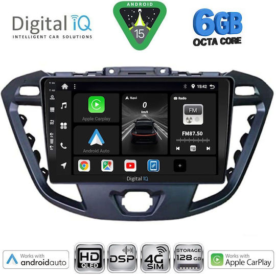 Digital IQ Ηχοσύστημα Αυτοκινήτου για Ford Transit Custom / Tourneo Custom 2013-2019 (Bluetooth/USB/WiFi/GPS/Apple-Carplay/Android-Auto) με Οθόνη Αφής 9"