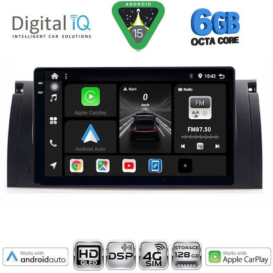 Digital IQ Ηχοσύστημα Αυτοκινήτου για BMW Σειρά 5 (E39) / X5 (E53) 1997-2005 (Bluetooth/USB/WiFi/GPS/Apple-Carplay/Android-Auto) με Οθόνη Αφής 9"