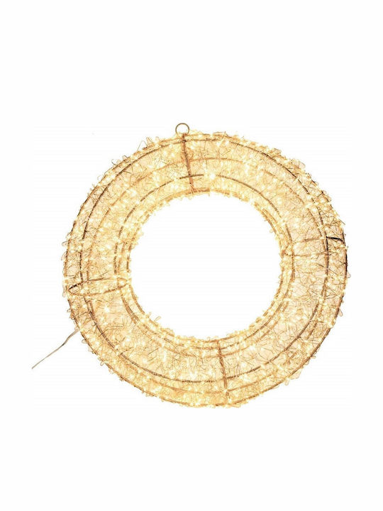 Weihnachtskranz Dekoratives Metallkranz mit Durchmesser 38cm 480led Gold