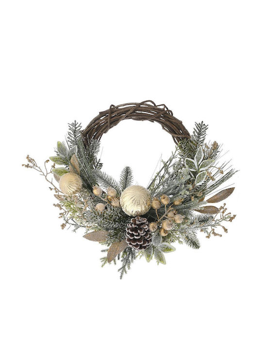 Christmas Decorative Plastic Wreath with 45cm Diameter Gold