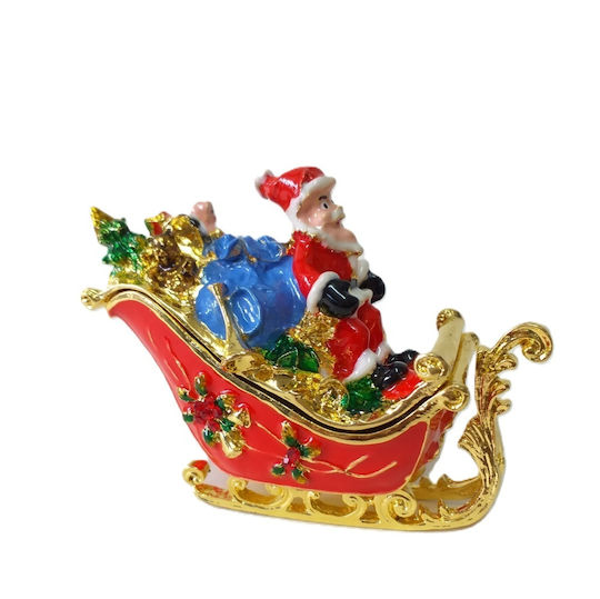 Dekorative Weihnachtsmann Metallisch in Schlitten