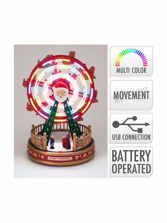 Christmas Illuminated Decorative Ferris Wheel with Motion 31x27.5x17cm