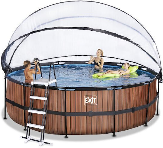 Exit Toys Runde Schwimmbecken Holz 450x122cm Braune