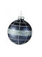 Weihnachtsbaumschmuck Ball Grau Gestreift 8cm