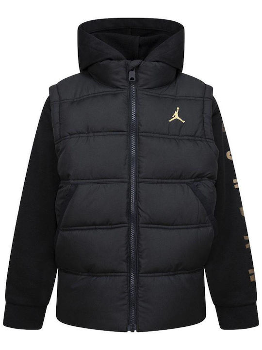 Kids Sports Jacket Black / Gold Jordan 2 Fer