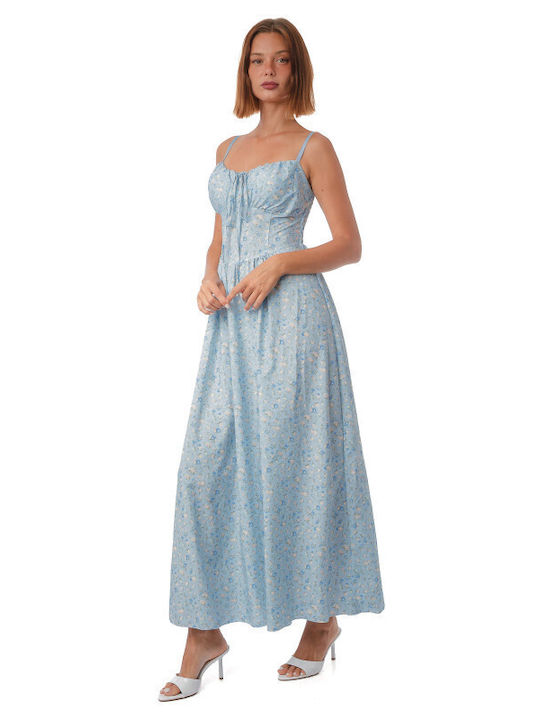 Silia D Sommer Midi Damenkleid Hellblau