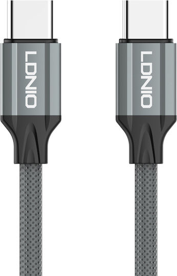 Ldnio USB 2.0 Cable USB-C male - USB-C 65W Γκρι 1m