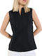 Women's Sleeveless Black Blouse
