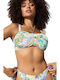 Strapless Bikini Top E Cup Floral Παστέλ Αποχρώσεις