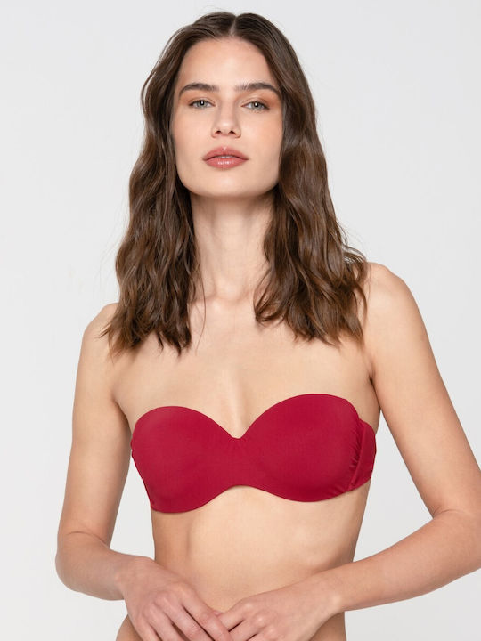 Luna Sense Strapless Bikini Top Μπορντο