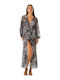 4Giveness Women's Maxi Grey Beach Kimono