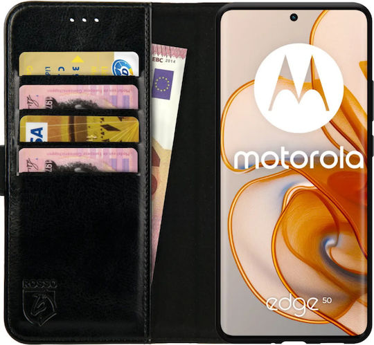 Rosso Element Pu Wallet Δερματίνης Μαύρο (Motorola Edge 50)