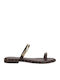 Damen Flache Sandalen Braun