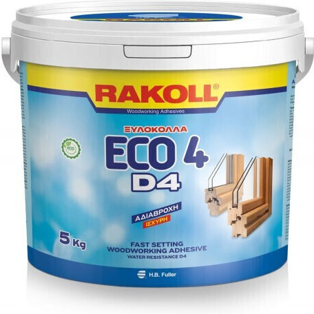 Водоустойчива Лепило За Каси Rakoll Eco4 D4 Строително Лепило 5kg