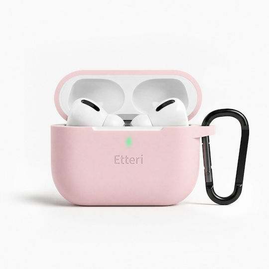Etteri Калъф Силиконов С Кука В Розов Цвят За Apple AirPods Pro 3