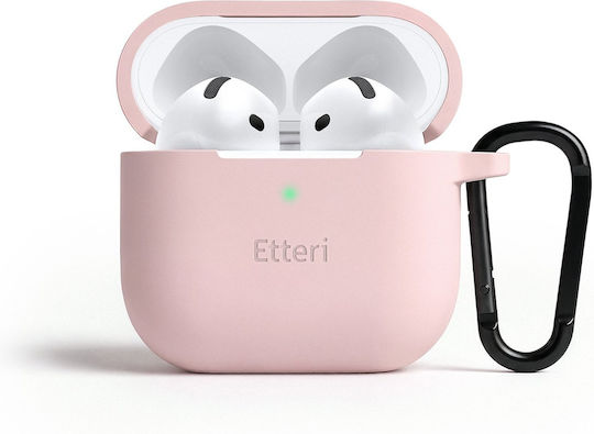 Etteri Калъф Силиконов с Кука в Розов Цвят за Apple AirPods 4