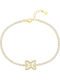 Breeze Women's Silver Gold Plated Bracelet with Zircon 17.5cm