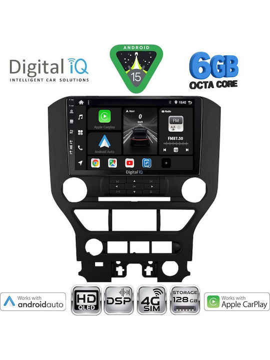Digital IQ Car Audio System for Ford Mustang 2015-2020 (Bluetooth/USB/WiFi/GPS/Apple CarPlay/Android Auto) with 9" Touch Screen