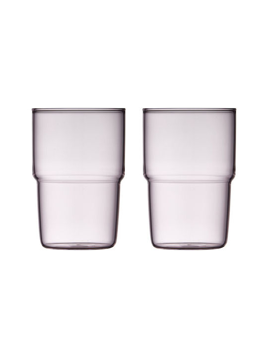 Bormioli Rocco Bormioli Rocco Set Brillen Cocktail/Trinken aus Glas in Rosa Farbe 400ml 2 Stück